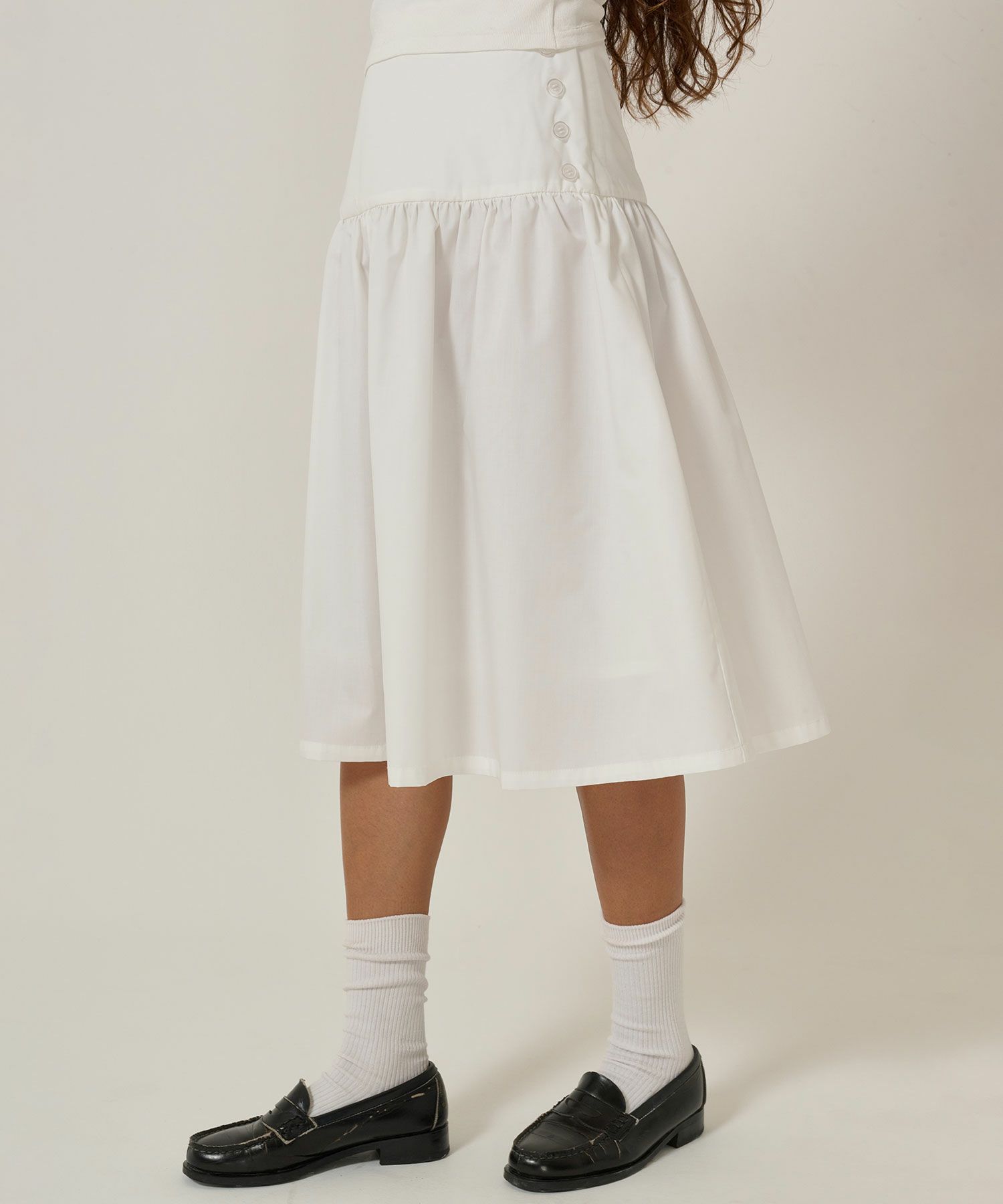 スカート/ボトムス/ミディ丈/ホワイト