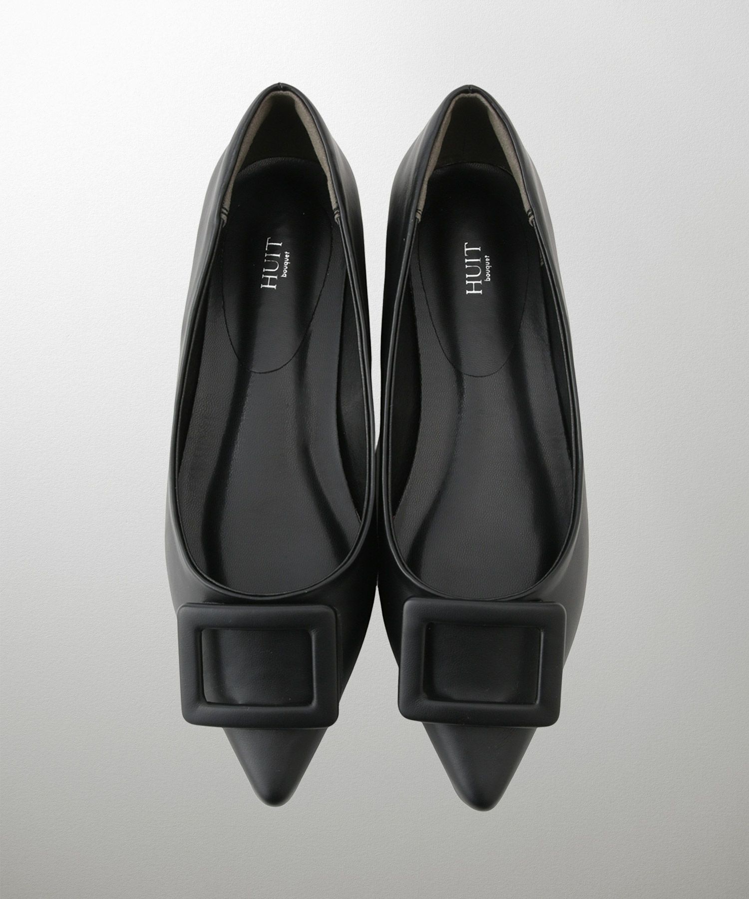 晴雨兼用 スクエア バックル シューズ シルバー ベージュ ブラック S M L LL