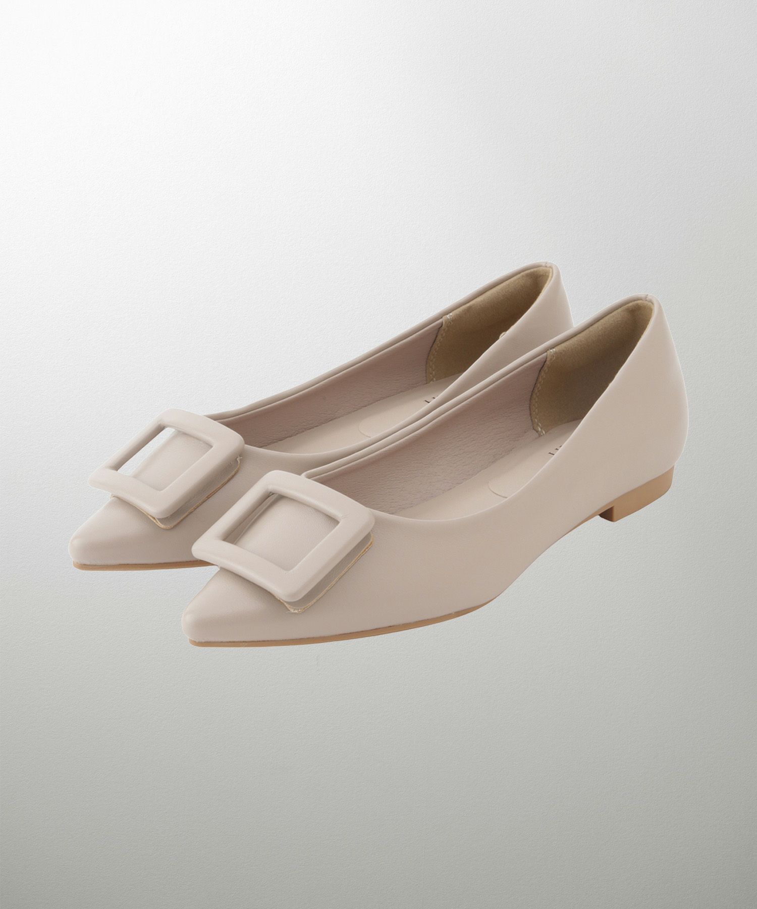 晴雨兼用 スクエア バックル シューズ シルバー ベージュ ブラック S M L LL