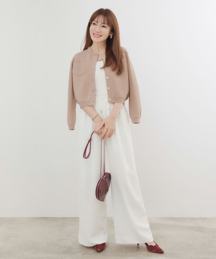 手洗い可セットアップ対応可かわいい上品きれいめ大人カジュアルシンプルオフィスショートジョイントスペース