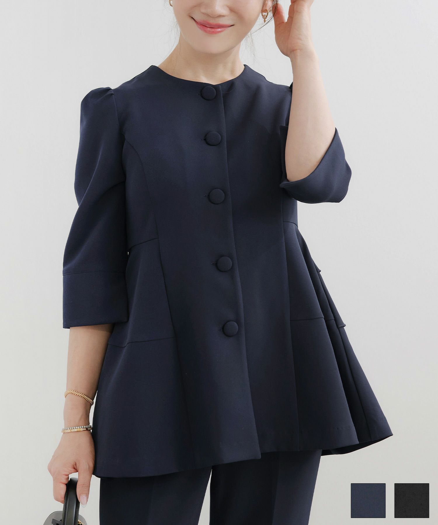 後ろ２段ペプラムジャケットLiala×PG