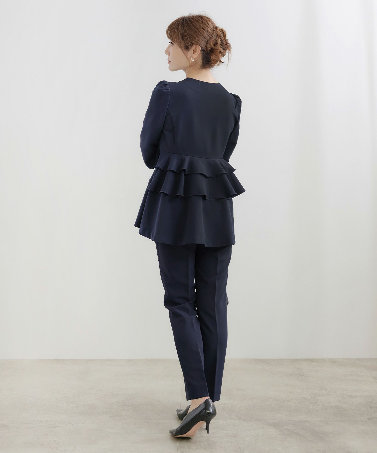 liala×PG フリルヘムフード付きジャケット S 黒 Liala × PG：体型  