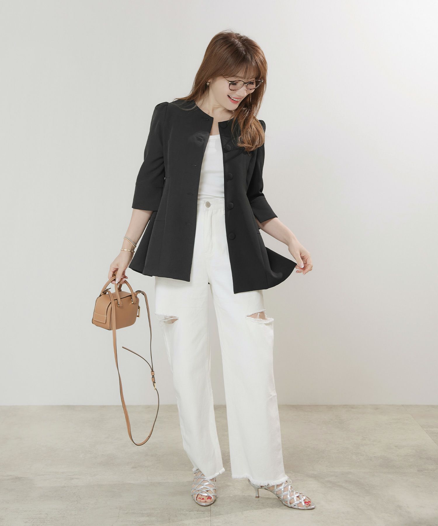 手洗い可セットアップ対応可かわいい上品きれいめ大人カジュアルオフィスフォーマルシンプル体型カバージョイントスペース