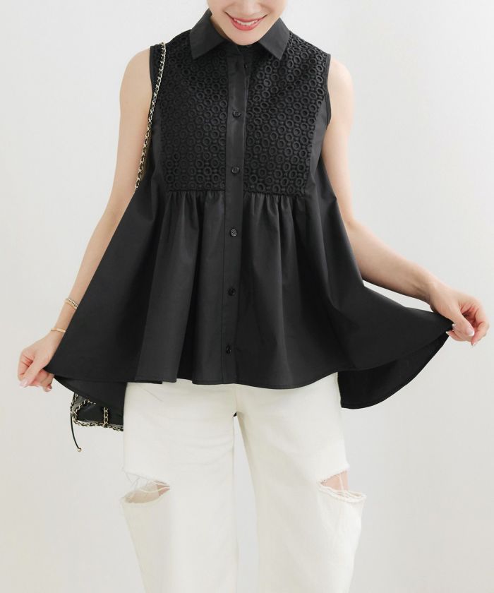 アパルトモン L'Appartement はまじ着用 レースノースリーブブラウス Lace Blouse（シャツ／ブラウス）｜L'Appartement（アパルトモン