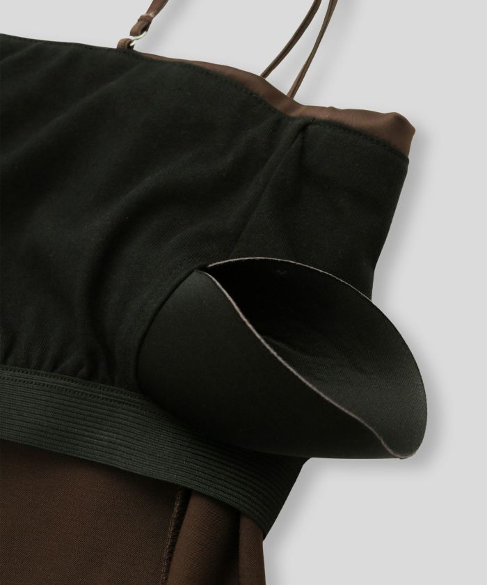 サテン クロップド カップ付き トップス KINO THE KEI 全3色｜ktk831