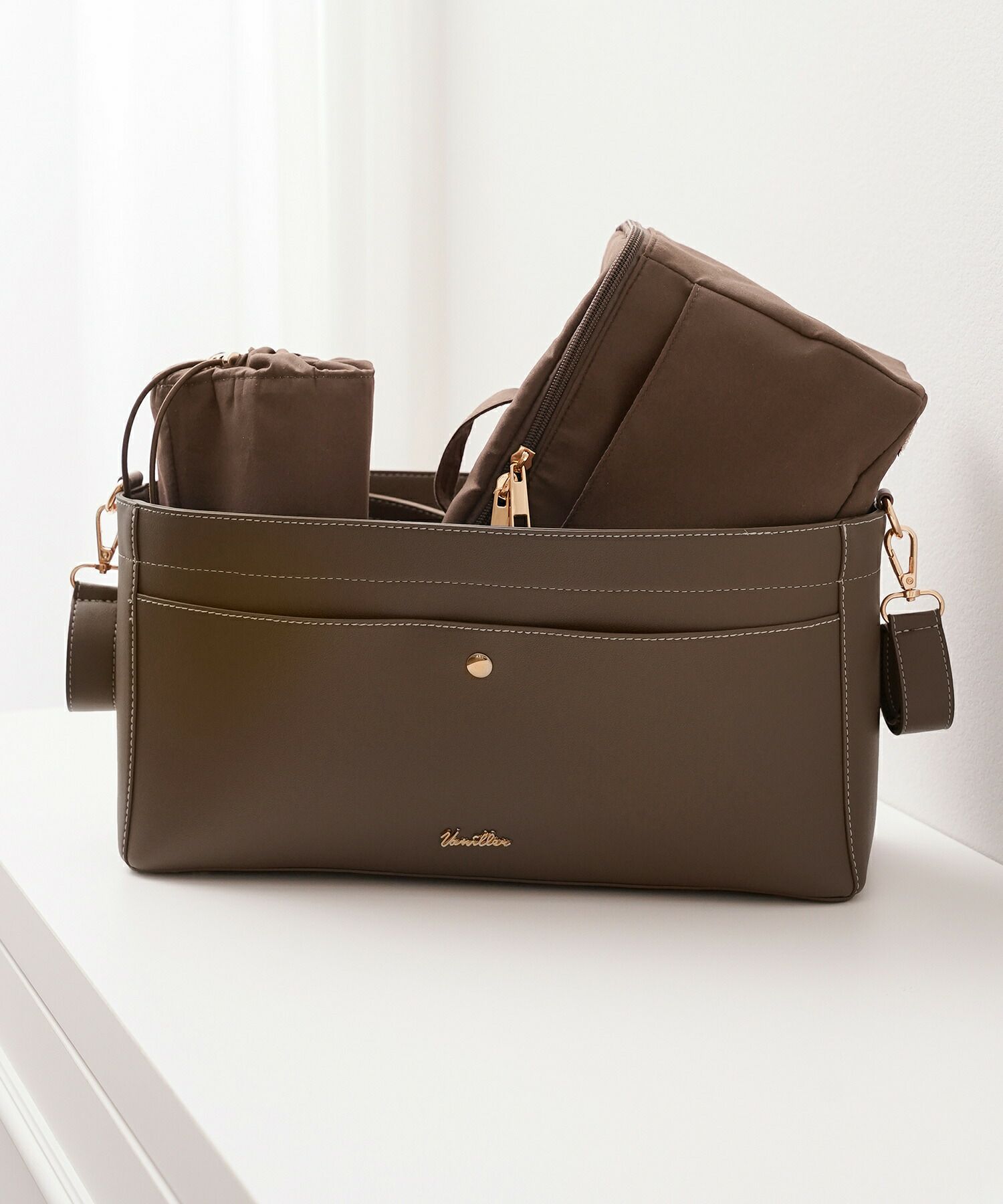 レディースバッグベビーカーバッグバギーバッグ洗えるポケット大容量保冷ペットボトルホルダーごみ入れ持ち運び3WAYベビーカー出産祝いママギフトプレゼントおしゃれペットカートバッグかわいい赤ちゃん新ママ子育て必要なものグレージュブラウン