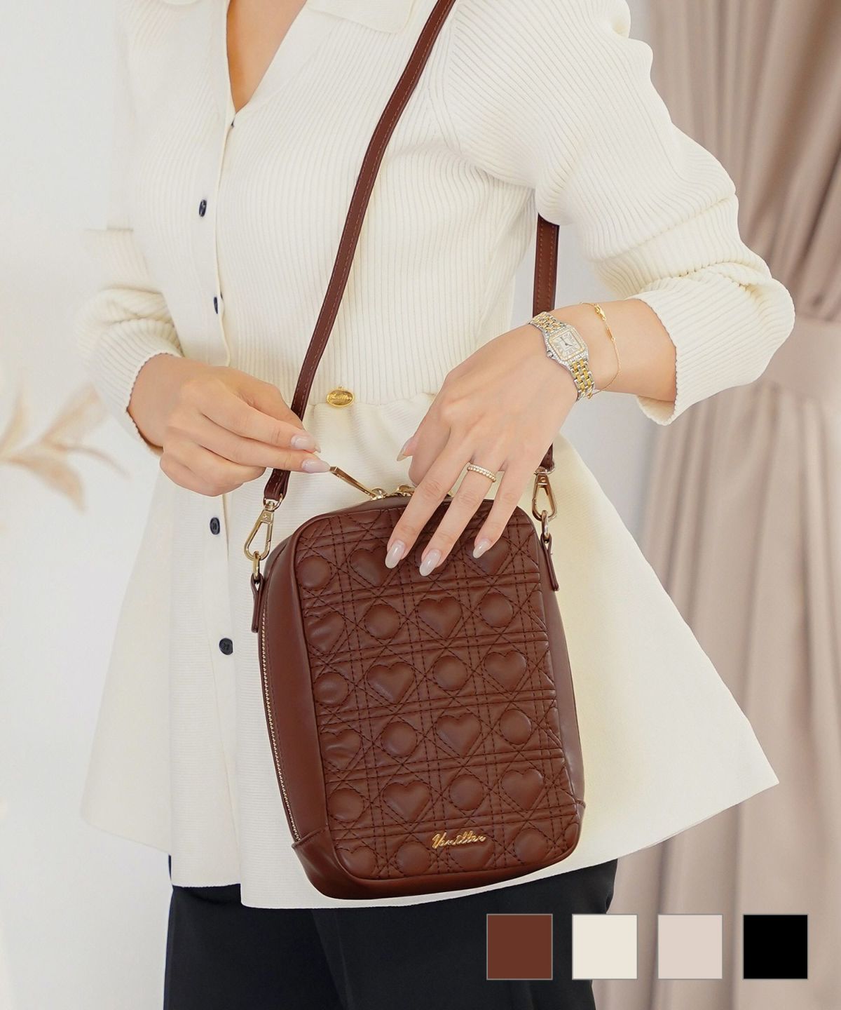 雑貨lerevevanillerオフホワイト/ピンク/ブラック