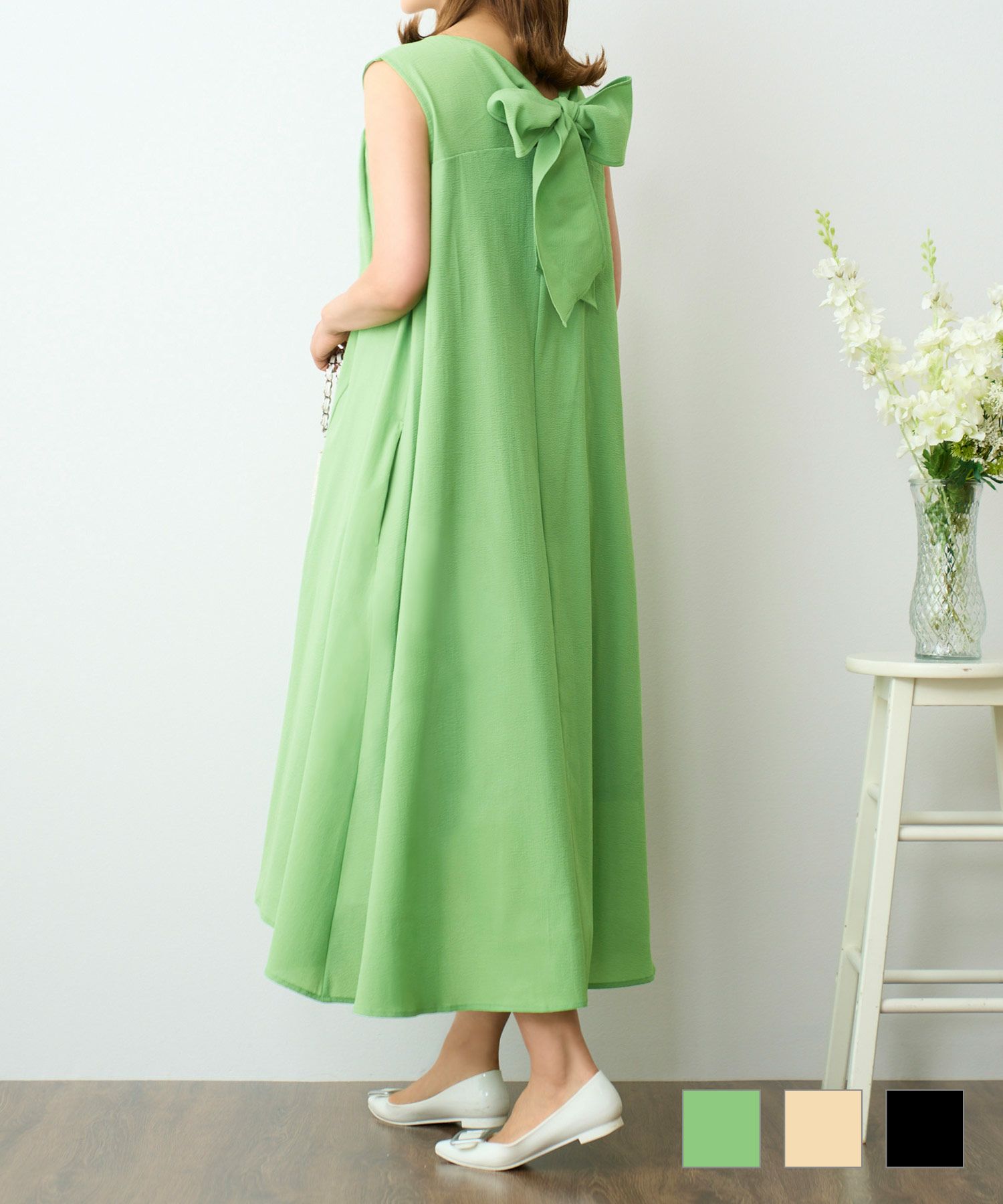 バックリボンサマーワンピースPrimaScherrer全3色｜psc371-0964【1】