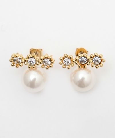 パールフープピアス　Moon pierce / Bone SYMPATHY OF SOUL（シンパシーオブソウル） Moon Hoop Pierce
