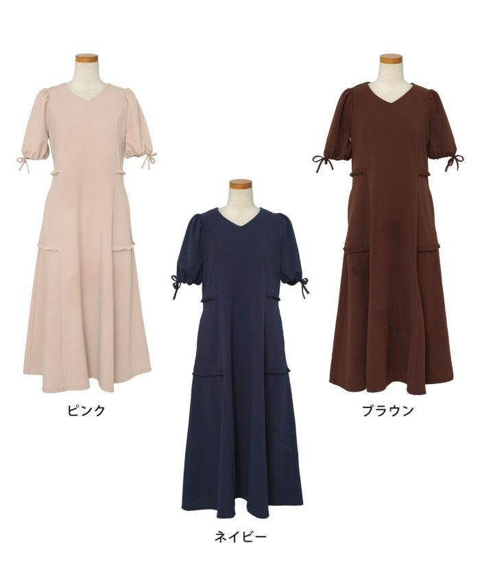 カットジョーゼットイージーワンピース le reve vaniller 全3色