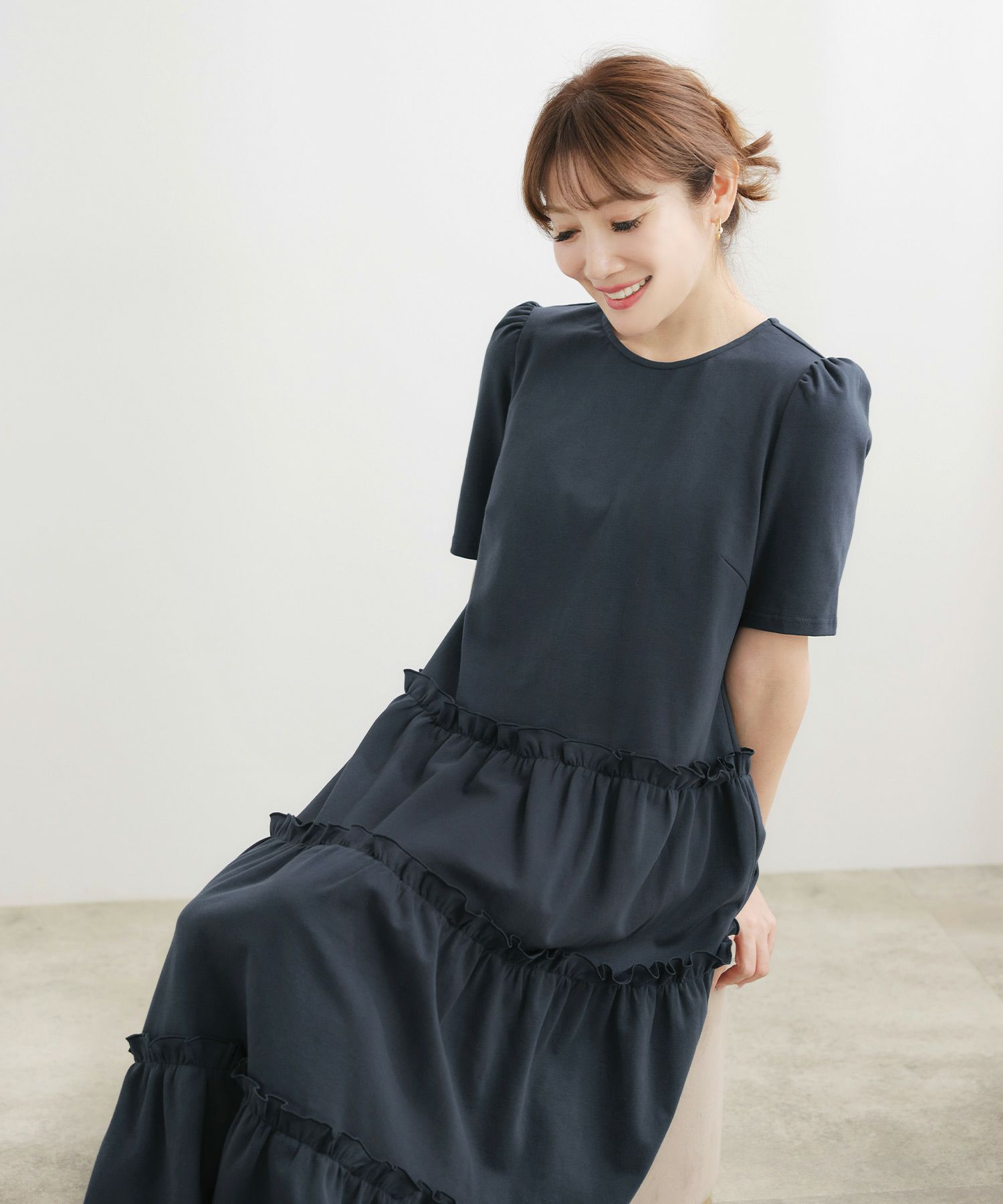 手洗い可かわいい上品きれいめ大人カジュアルシンプルリラックス旅行体型カバージョイントスペース