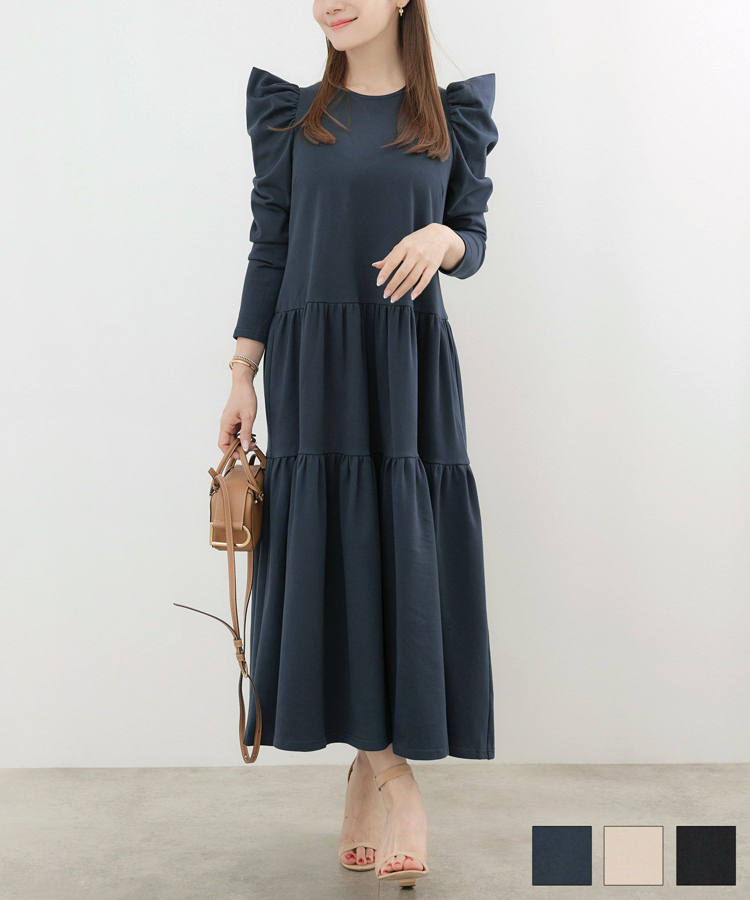 猫耳風スリーブ ティアード カットソー ワンピース Liala×PG