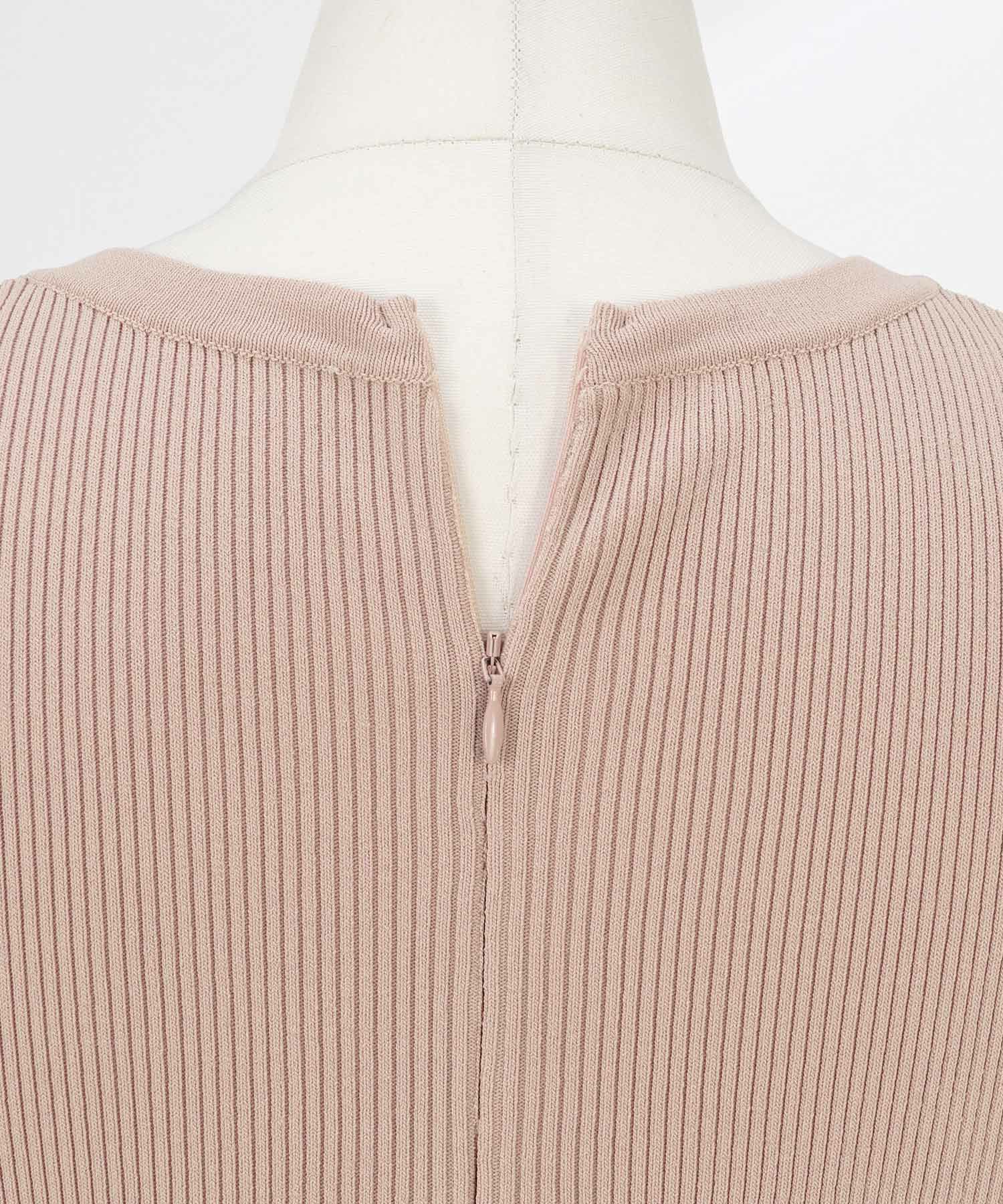 手洗い可かわいい上品きれいめ大人カジュアルシンプルノースリーブ異素材体型カバーフレアジョイントスペース