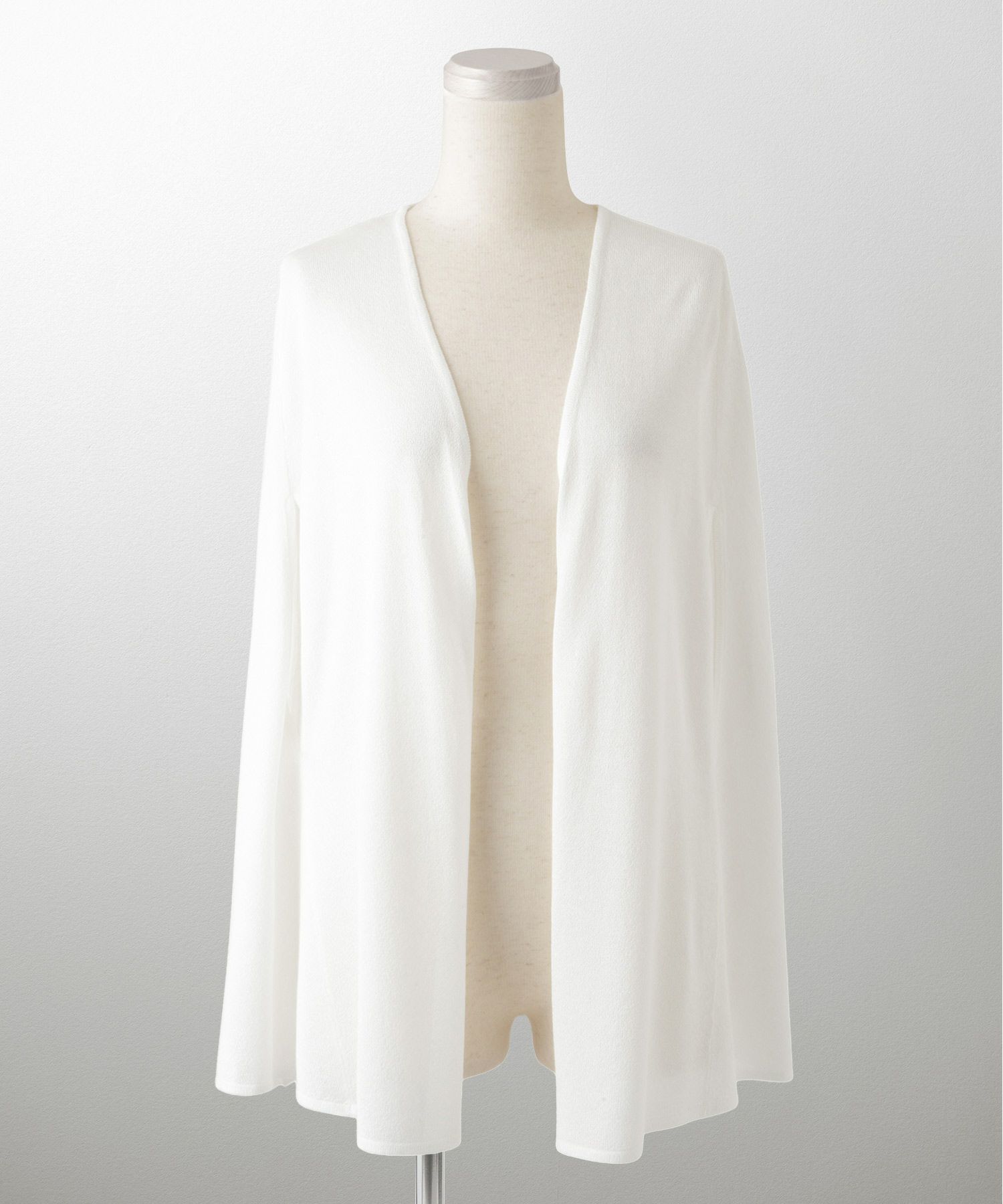 ケープ ニット カーディガン HUIT ホワイト/ベージュ/ブラック レディース シアー 薄手 ラメ オフィス 冷房対策 きれいめ 洗える