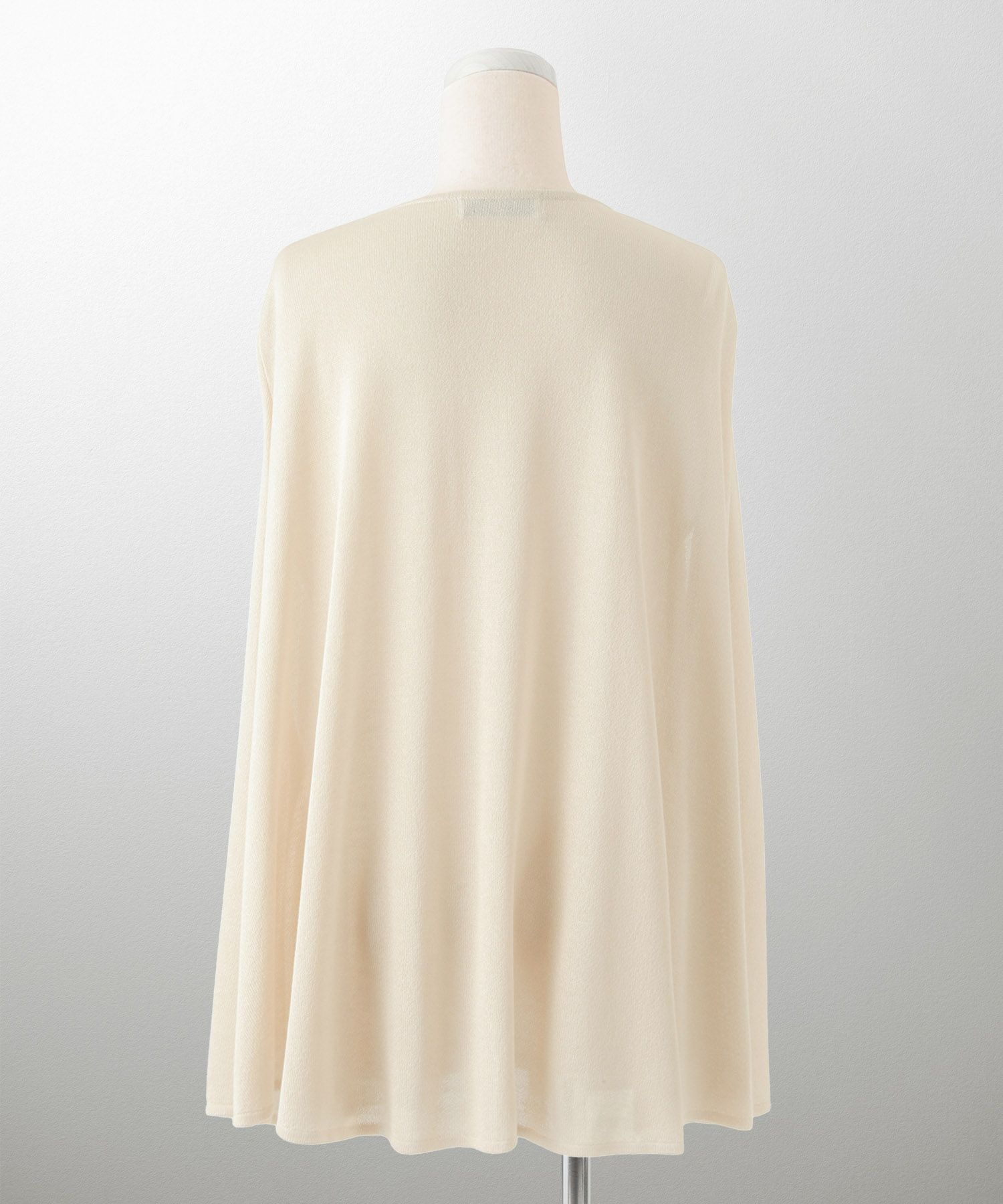 ケープ ニット カーディガン HUIT ホワイト/ベージュ/ブラック レディース シアー 薄手 ラメ オフィス 冷房対策 きれいめ 洗える