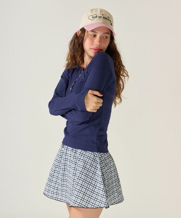 パンツ/ミニスカート/チェック/ネイビー