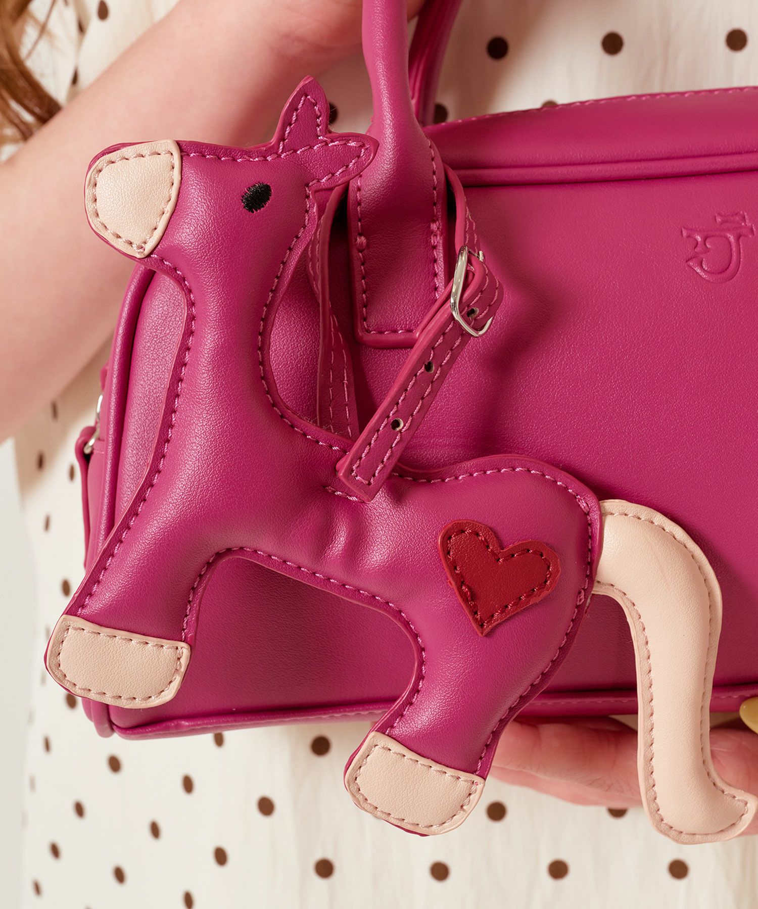 ハンドバッグ/チャーム/ポニー/ピンク