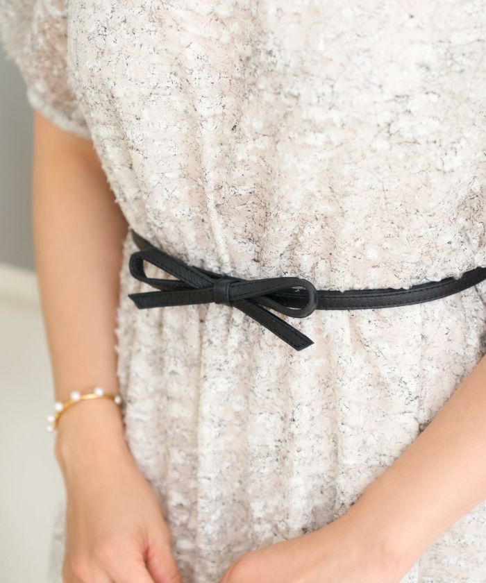 ROBE de FLEURS ヘリンボーンレザーベルトデザインセットアップ　S ROBE de FLEURS ヘリンボーンレザーベルトデザインセットアップ S