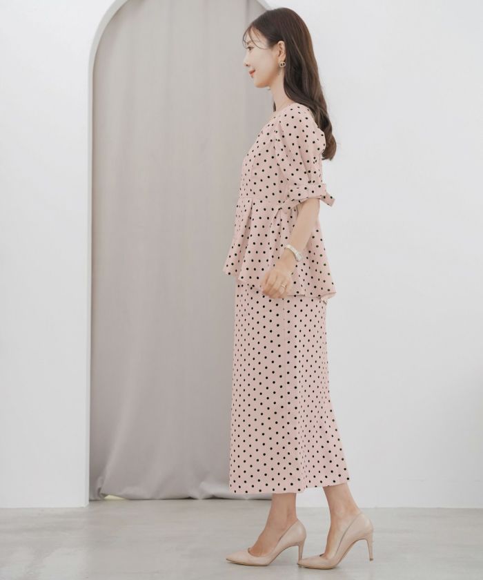 【新品】VANILLA CoUTURE ドットカーディガン&スカート シルクタッチショートニットカーディガン トップス ニット