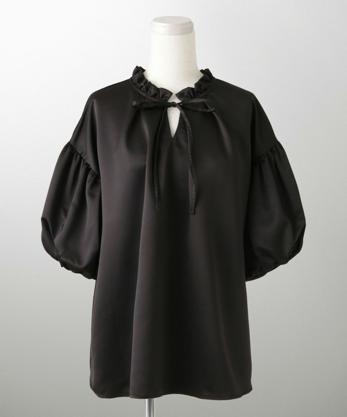 2way サテン ブラウス HUIT アイボリー/ピンク/ブラック/M/前後2way/半袖