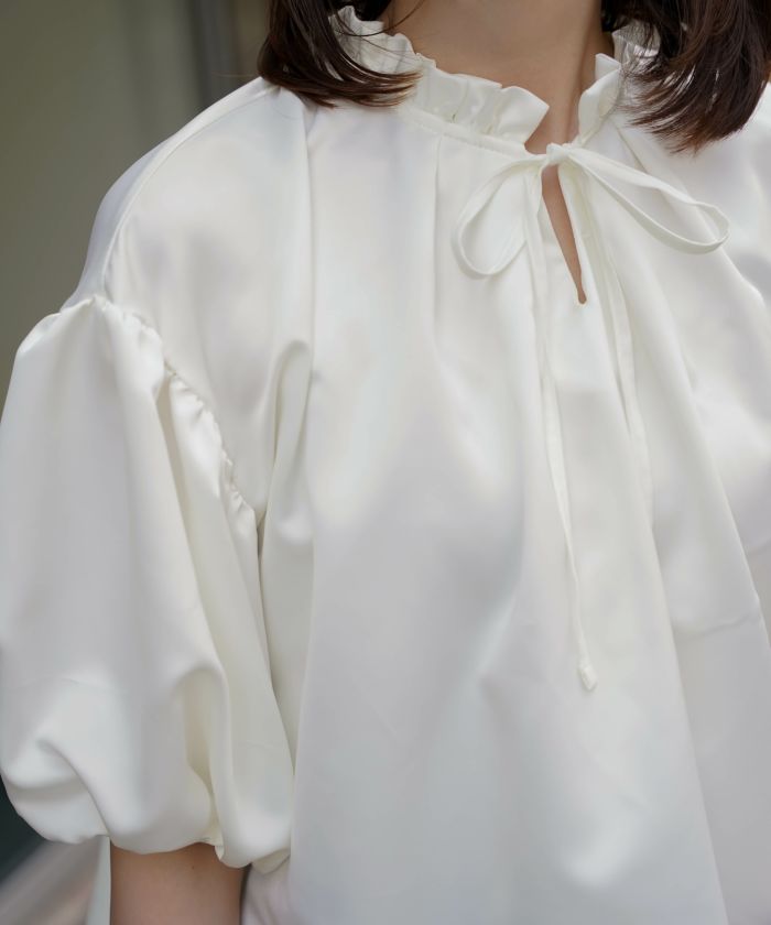 ブラウス シャツ 2way サテン ブラウス HUIT レディース 2way サテン ブラウス HUIT 全3色｜hit831-0275【1】 - 半袖