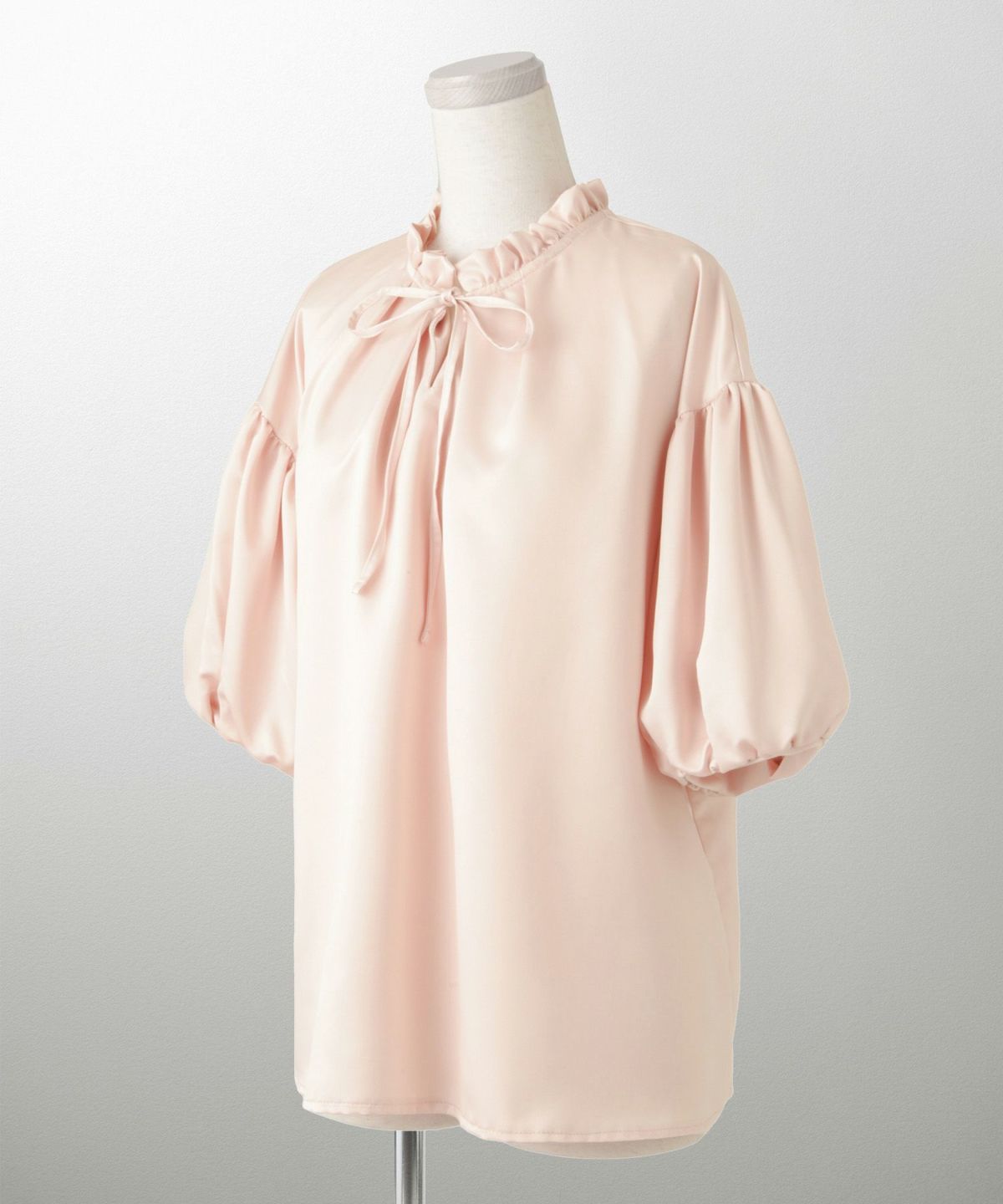 2way サテン ブラウス HUIT アイボリー/ピンク/ブラック/M/前後2way/半袖