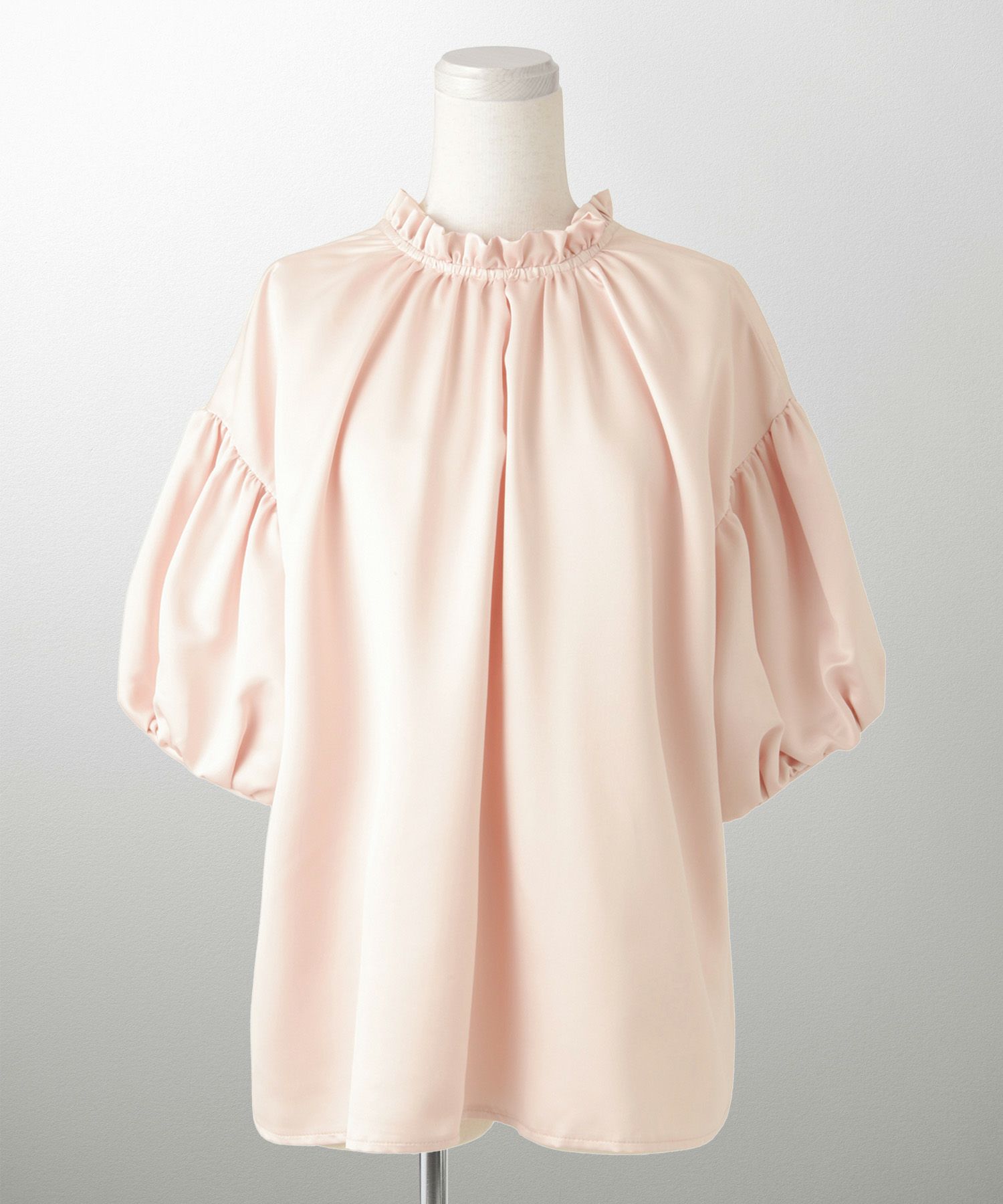 2way サテン ブラウス HUIT アイボリー/ピンク/ブラック/M/前後2way/半袖