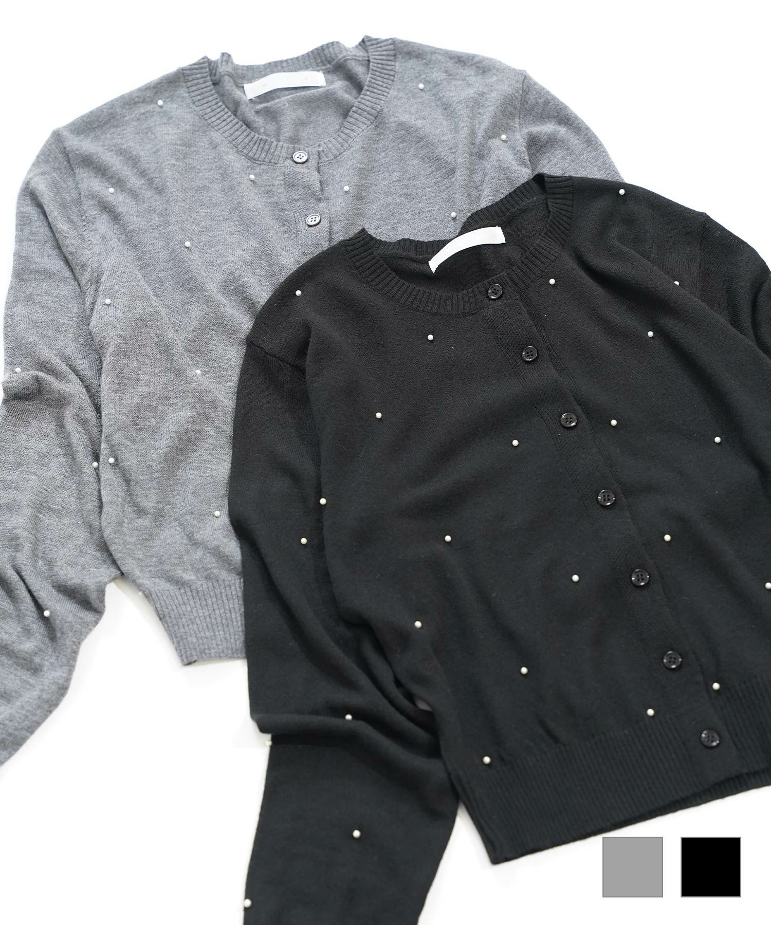 セレクト パール付ニットカーディガン Prima Scherrer