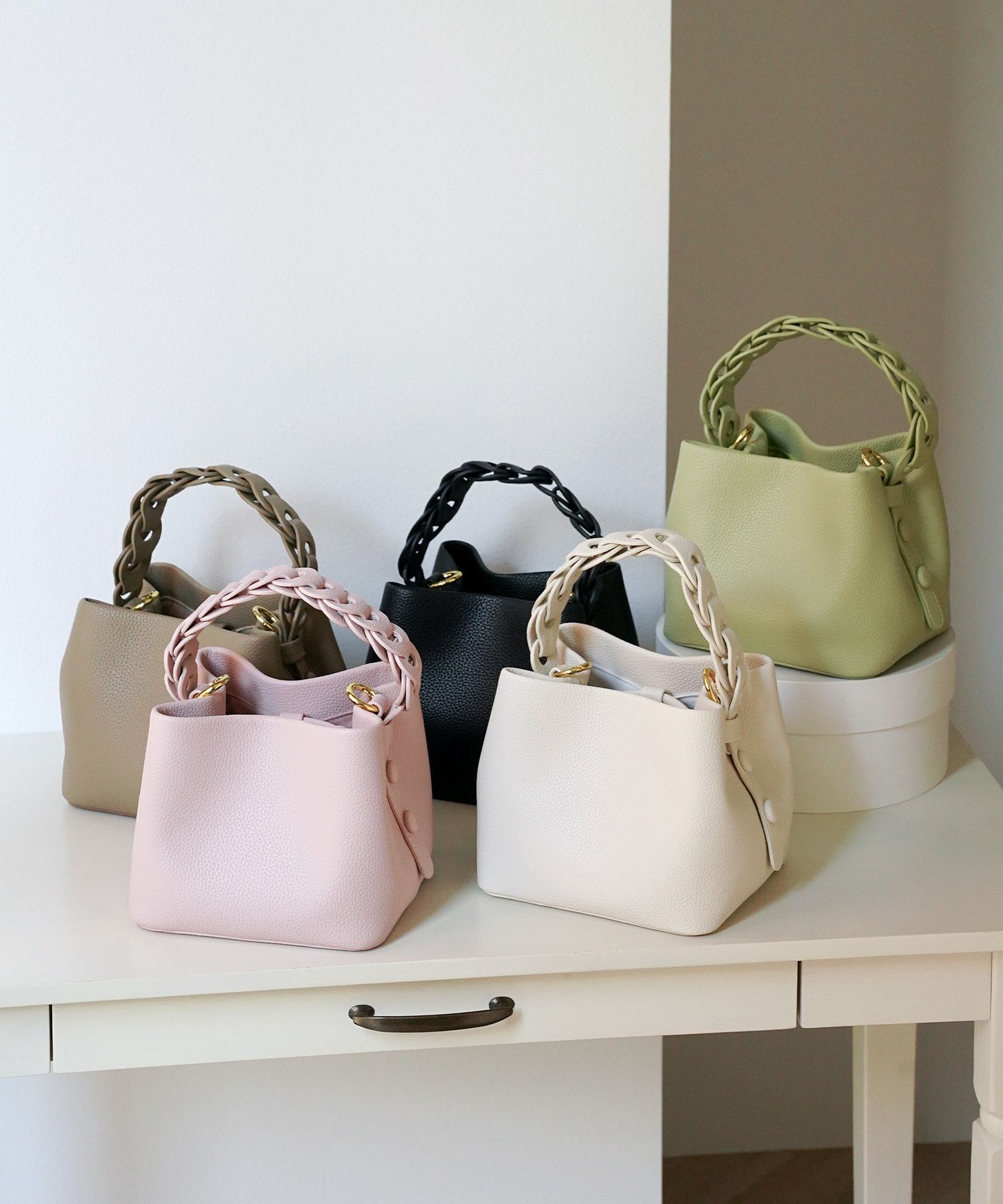 レディース バッグ きれいめ ショルダー 2way 合皮 アイボリー/エトープ/ピンク/ピスタチオ/ブラック/フリー