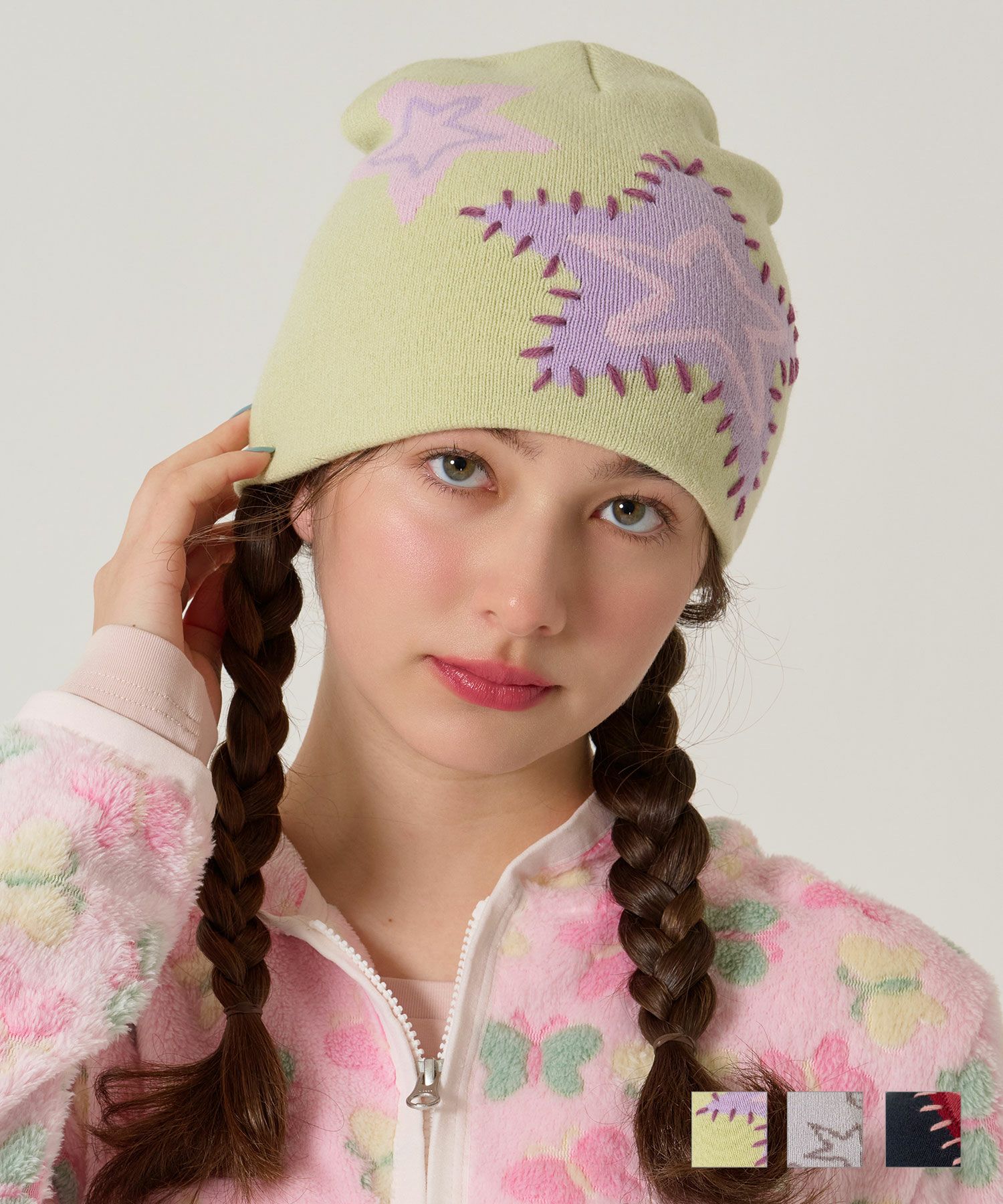 ビーニー/ハート/ネイビー