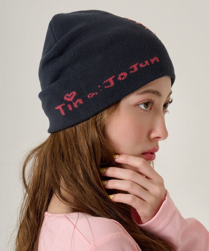 ステッチ入り オリジナル柄 ビーニー TINA：JOJUN 全3色｜tnj934-1129