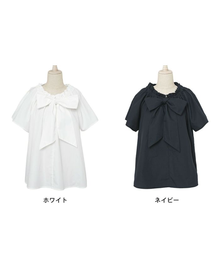 フリル ネック ボウタイ ブラウス le reve vaniller 全2色