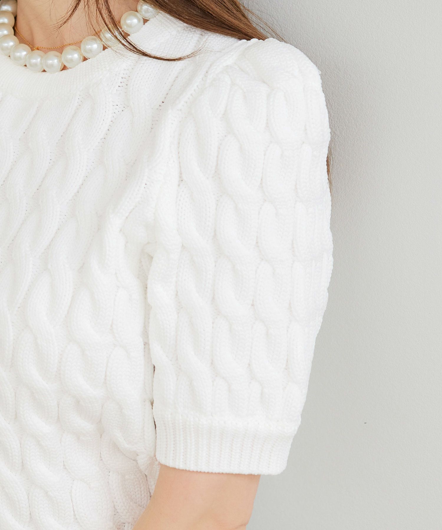 手洗い可かわいい上品きれいめ大人カジュアルシンプルパフスリーブオフィスジョイントスペース