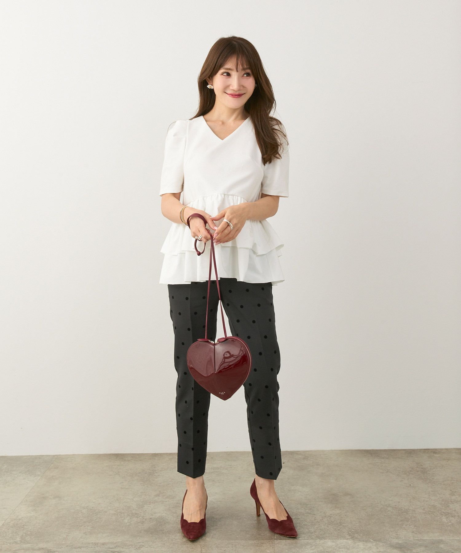 手洗い可上品きれいめ大人カジュアル柄オフィスフォーマルオケージョン美脚ウエストゴムジョイントスペース