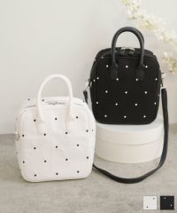 キャンバス地ドット刺しゅうバッグLiala×PG