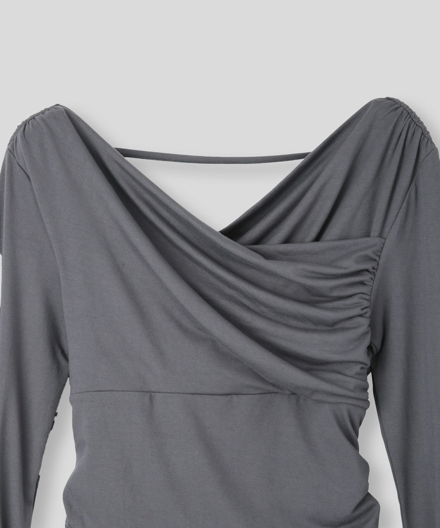 オフショル シャーリング ギャザー ワンピース KINO THE KEI 全4色｜ktk331-0100【1】