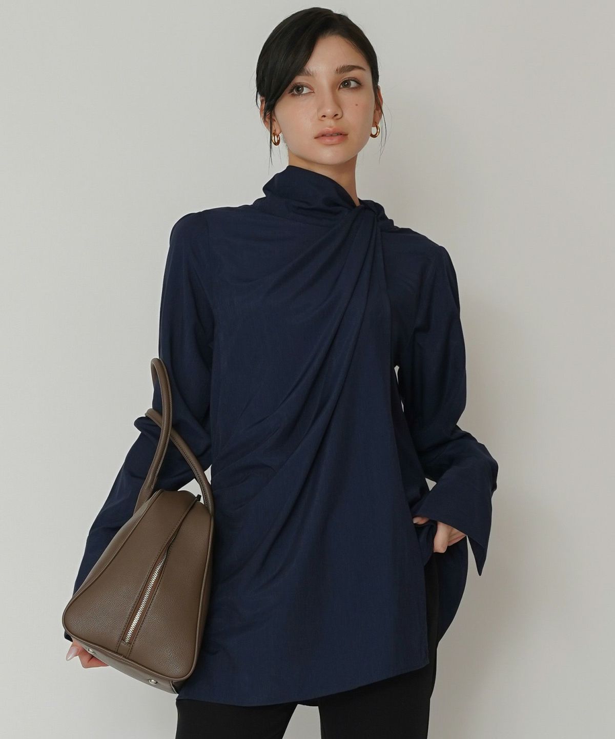 ドレープ ボウタイ 2WAY ブラウス KINO THE KEI 全3色｜ktk831-0105【1】