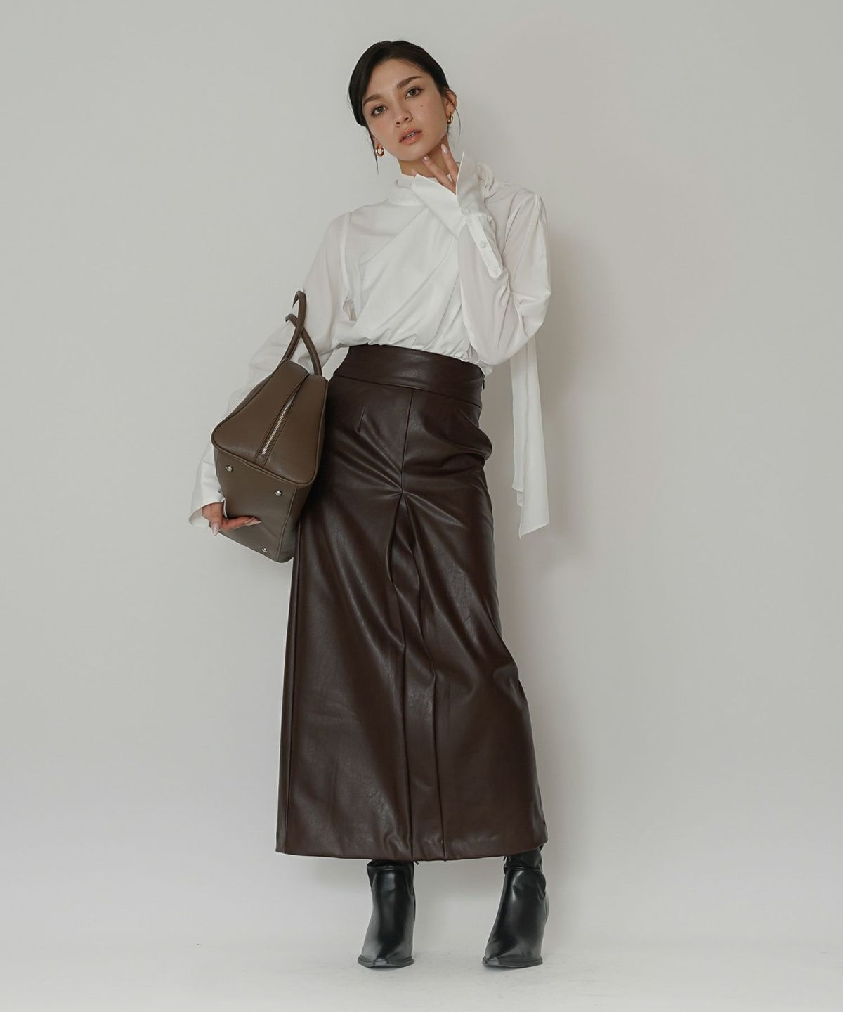 ドレープ ボウタイ 2WAY ブラウス KINO THE KEI 全3色｜ktk831-0105【1】