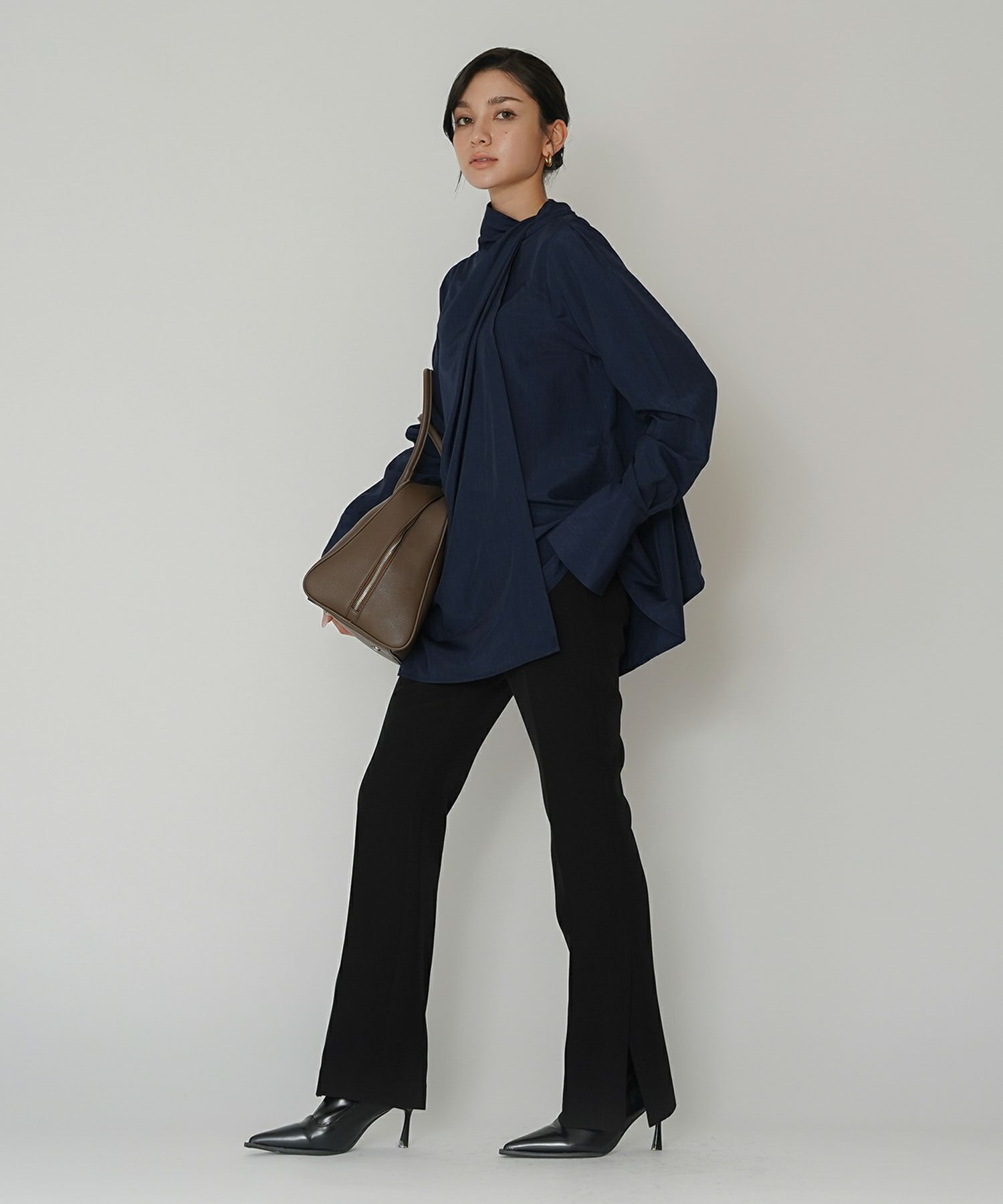 ドレープ ボウタイ 2WAY ブラウス KINO THE KEI 全3色｜ktk831-0105【1】