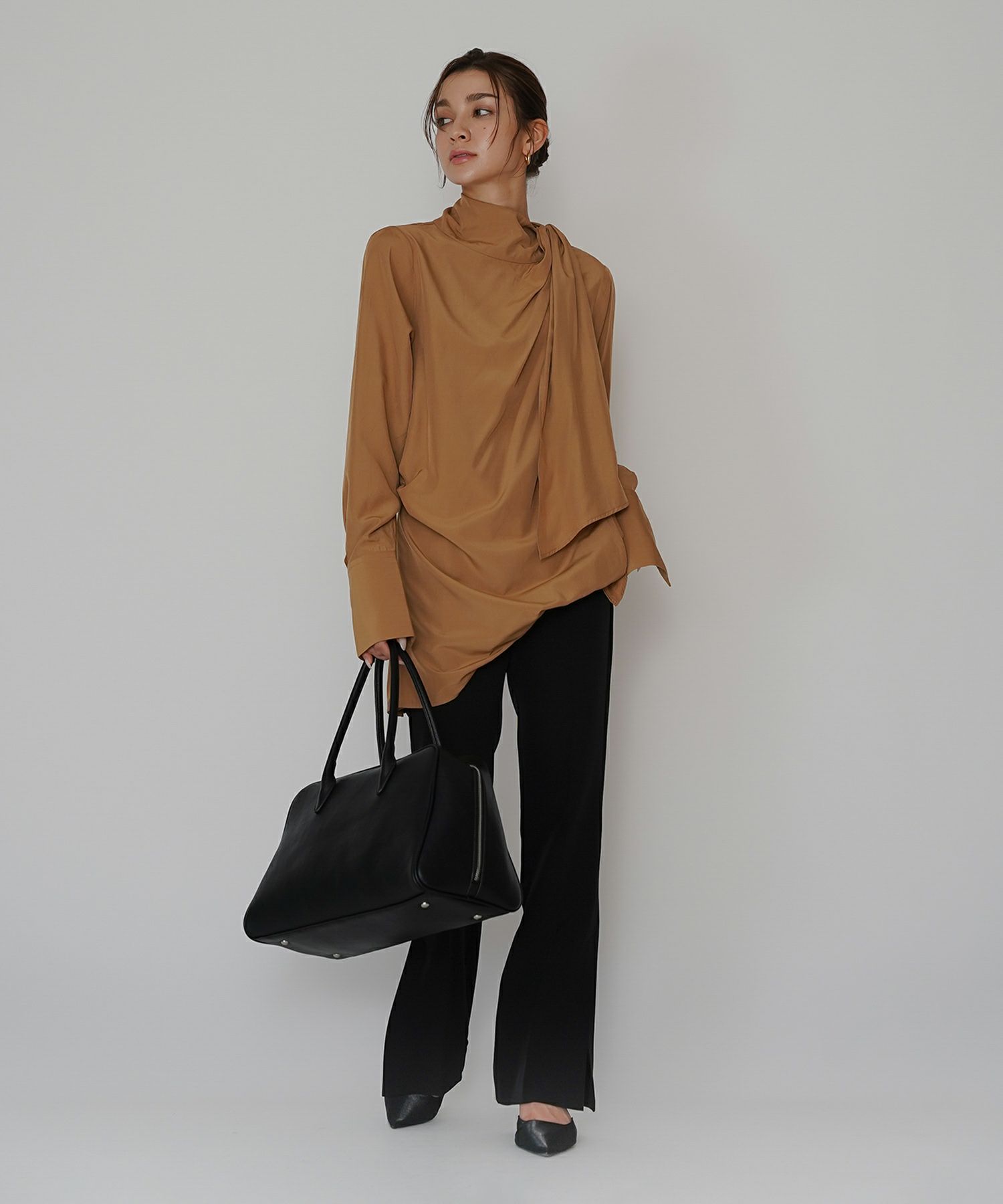 ドレープ ボウタイ 2WAY ブラウス KINO THE KEI 全3色｜ktk831-0105【1】