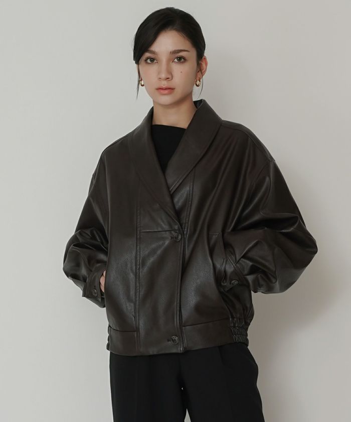 濃紺1サイズ 激レア ロング丈 90s Eskander Band collar 古着 90s LANDS' END パデッド 本革 オール ラムスキン レザー