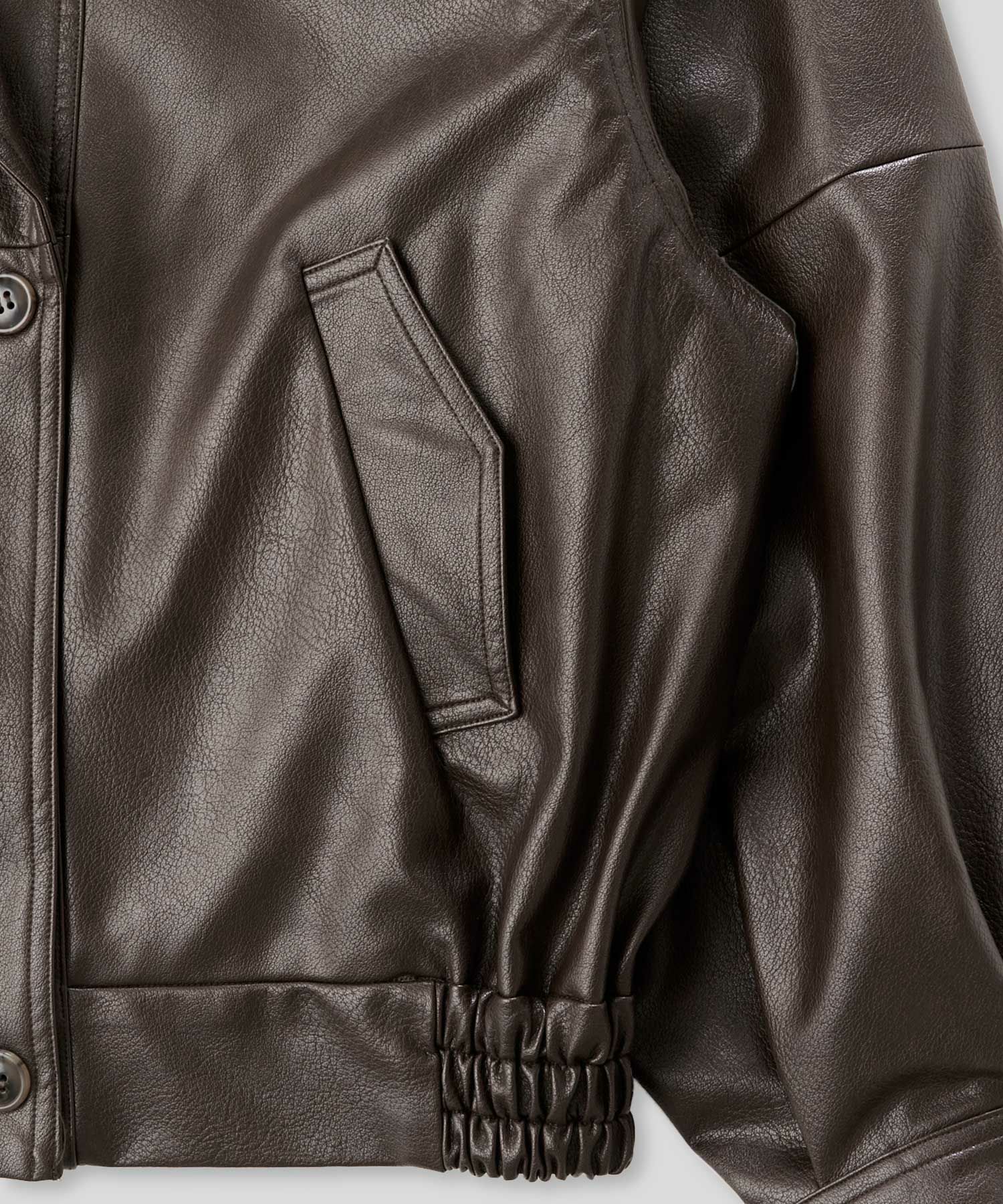 モード オーバーサイズ ライトアウター レザーアウター ブルゾン 古着 ヴィンテージ 韓国風 綺麗め 細見え カジュアル KINO THE KEI