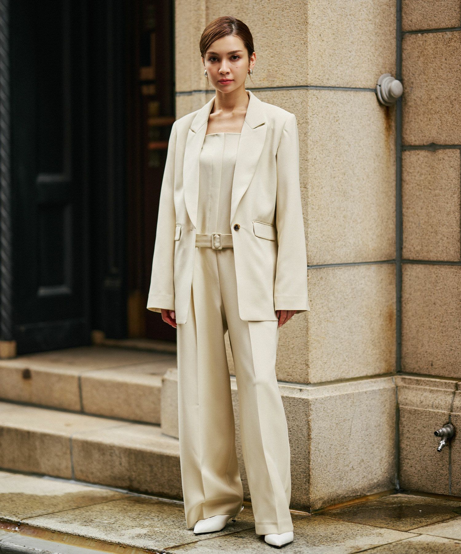 ビックシルエット オーバーショルダー オーバーサイズ テーラード ダブルジャケット セットアップ 80年代 80's KINO THE KEI