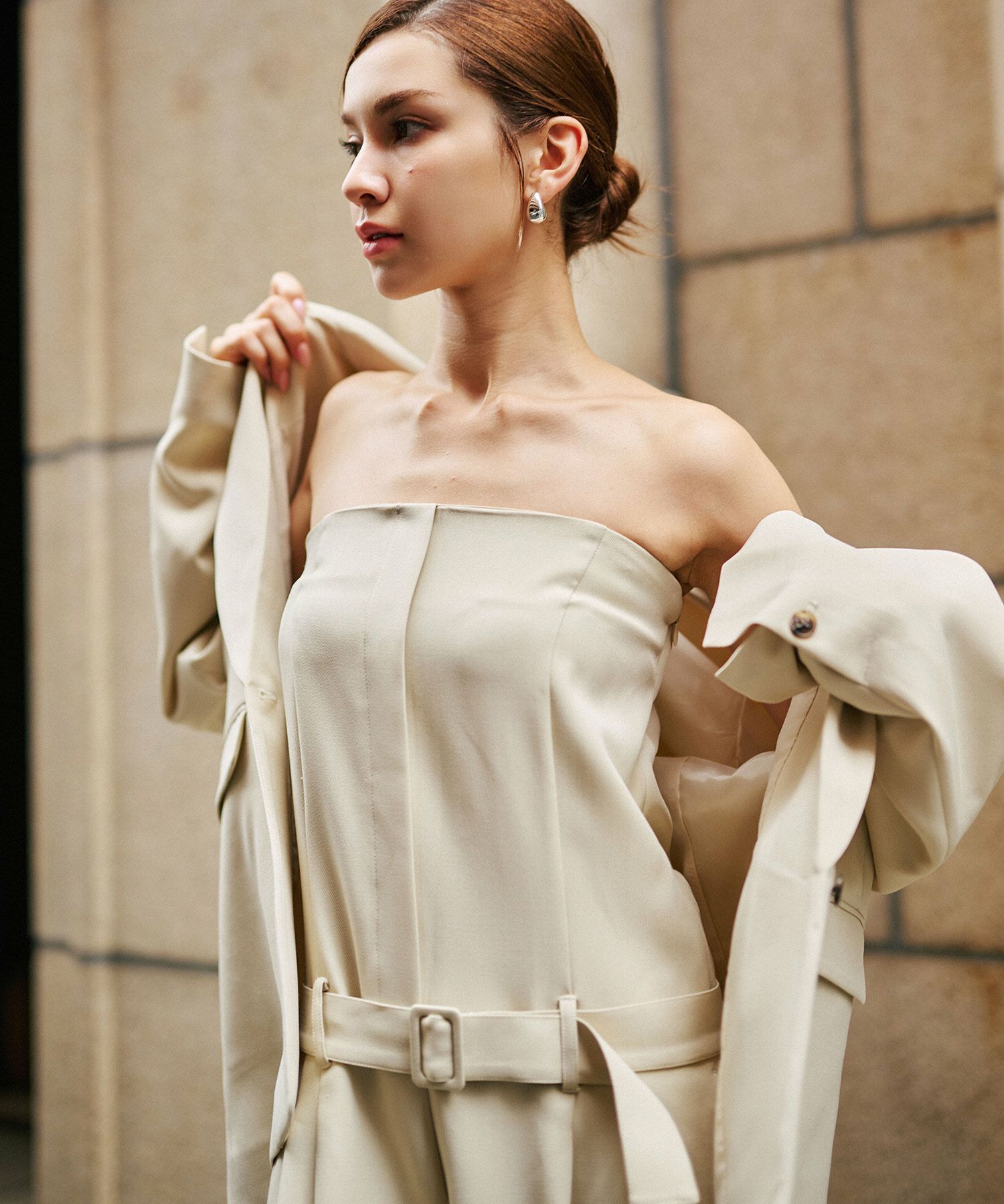 セットアップ ベアオールインワン 80年代 80's モード 結婚式 二次会コーデ パンツスタイル KINO THE KEI