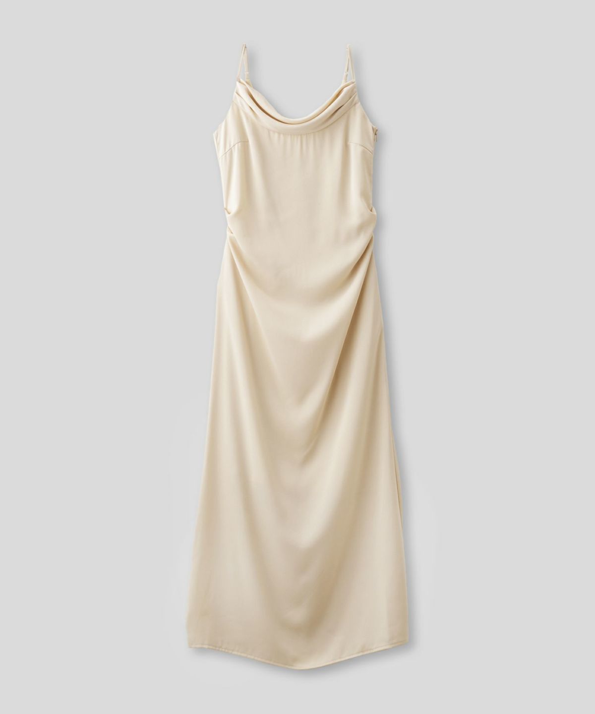 ディナー リゾート エレガント 大人 キャミワンピ バックオープン 結婚式 二次会コーデ サテン KINO THE KEI