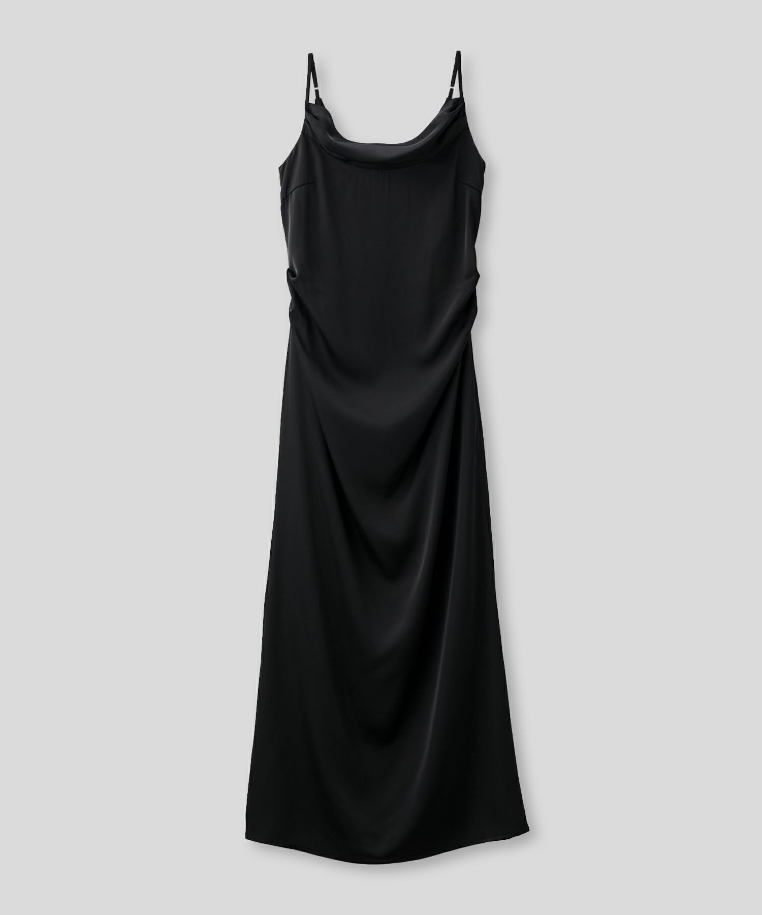 ディナー リゾート エレガント 大人 キャミワンピ バックオープン 結婚式 二次会コーデ サテン KINO THE KEI