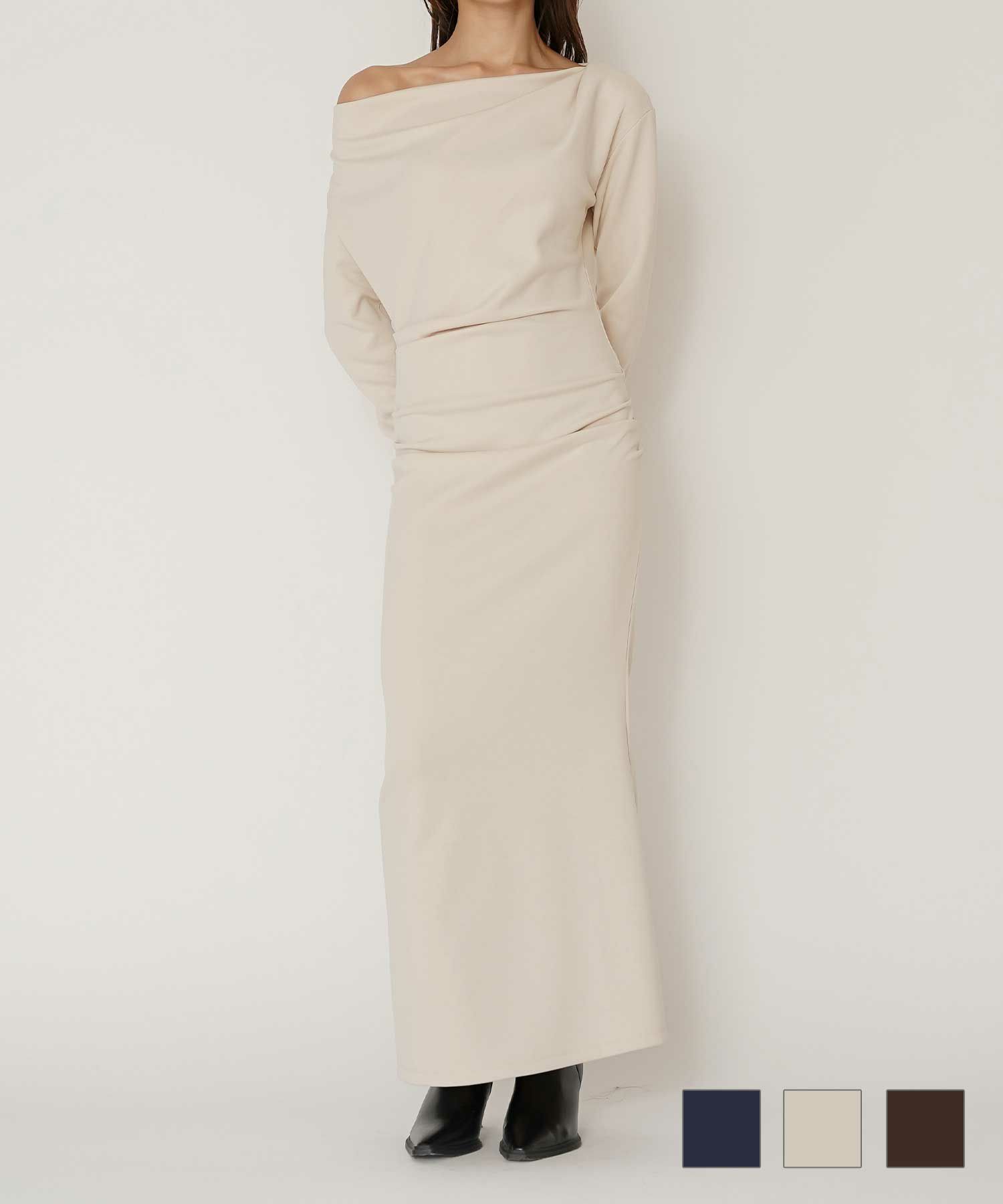 オフショルダ― 2WAY ドレープ ワンピース KINO THE KEI