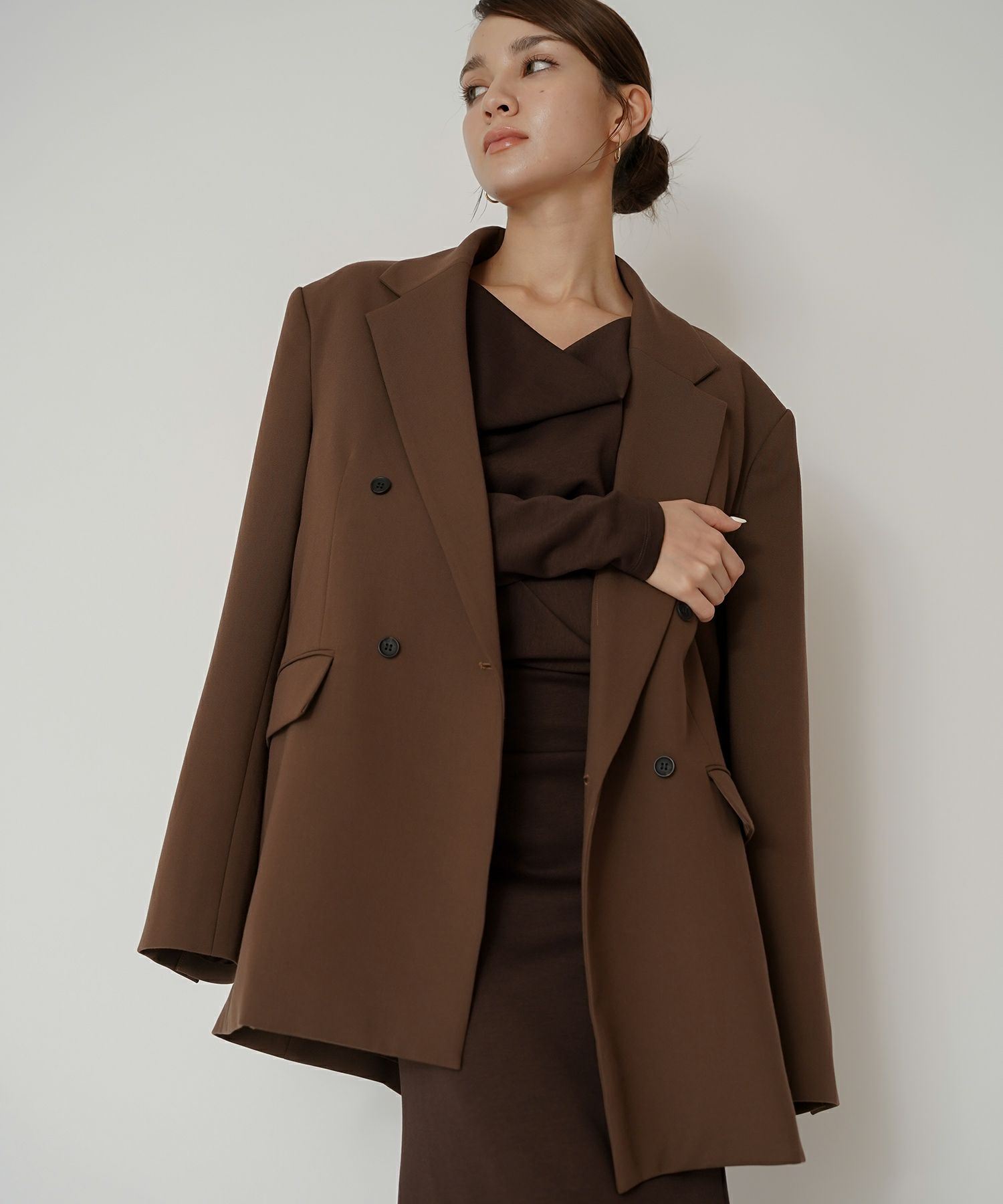 ロングワンピース カットソー セットアップ オフショルトップス ドレープ タイトワンピ 韓国風 綺麗め 細見え カジュアル KINO THE KEI