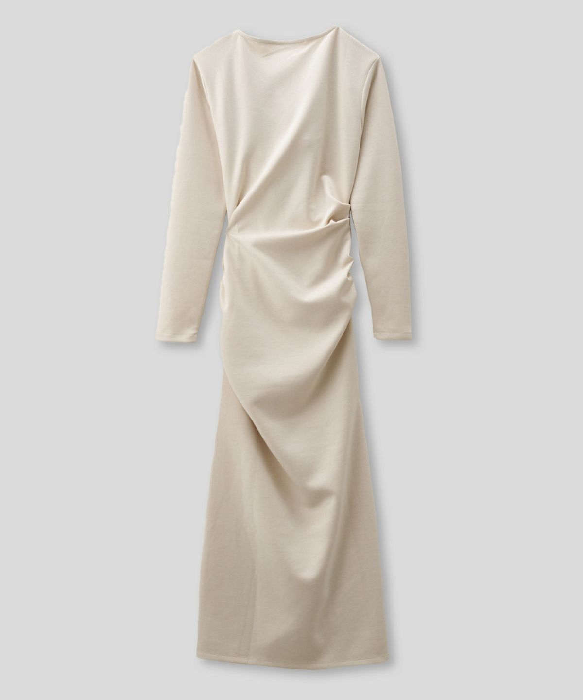 ロングワンピース カットソー セットアップ オフショルトップス ドレープ タイトワンピ 韓国風 綺麗め 細見え カジュアル KINO THE KEI