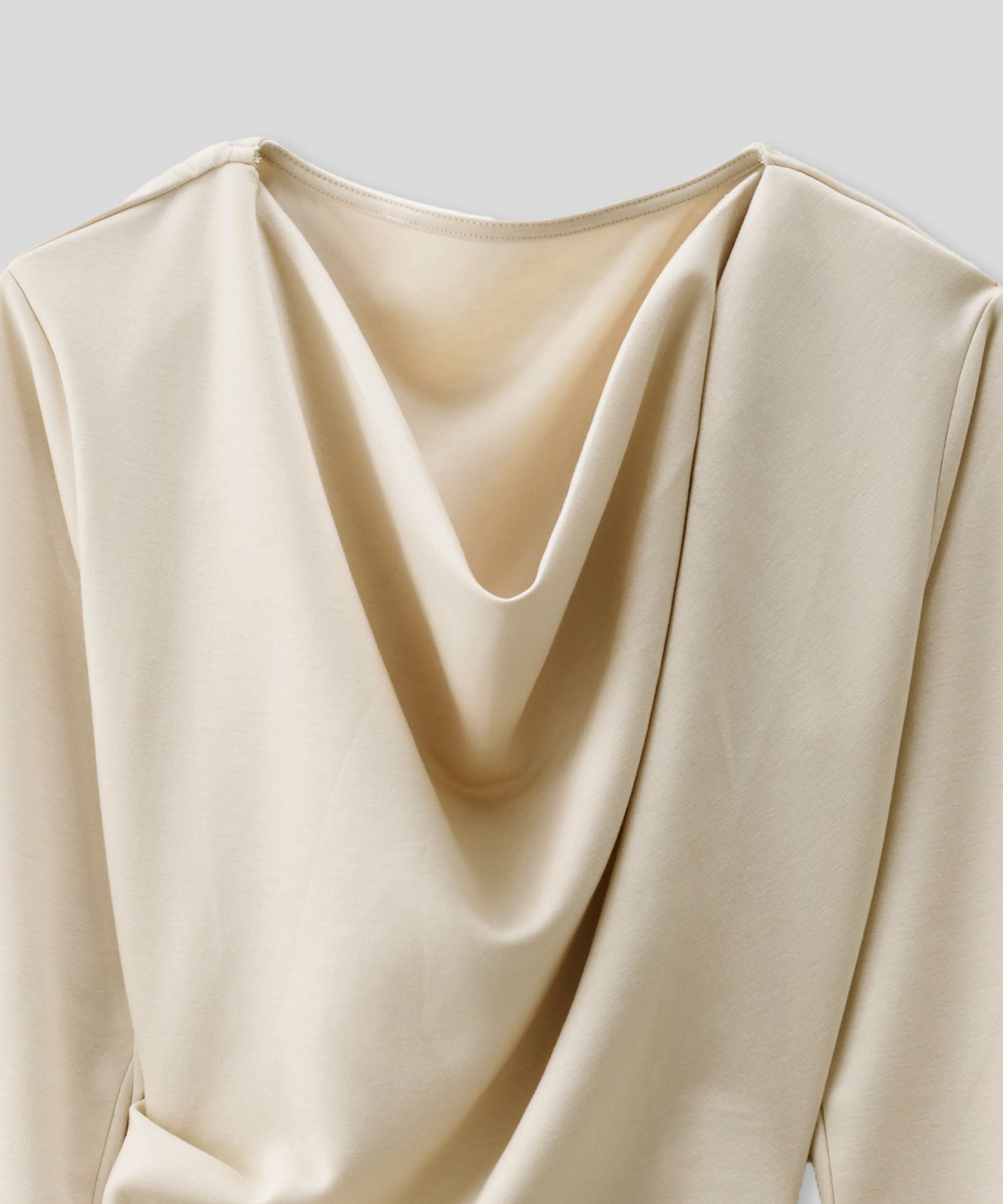 ロングワンピース カットソー セットアップ オフショルトップス ドレープ タイトワンピ 韓国風 綺麗め 細見え カジュアル KINO THE KEI